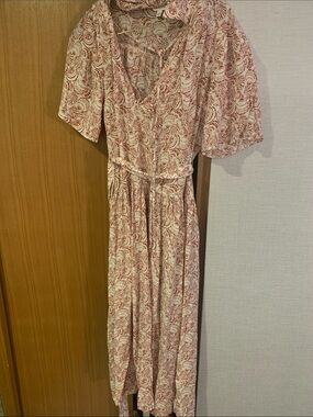 Banana Republic Pink Printed Short-Sleeve Dress